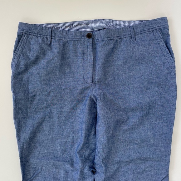 Talbots Women's Blue Chambray Girlfriend Chino Ankle Length Size 16W Petite - Picture 3 of 8